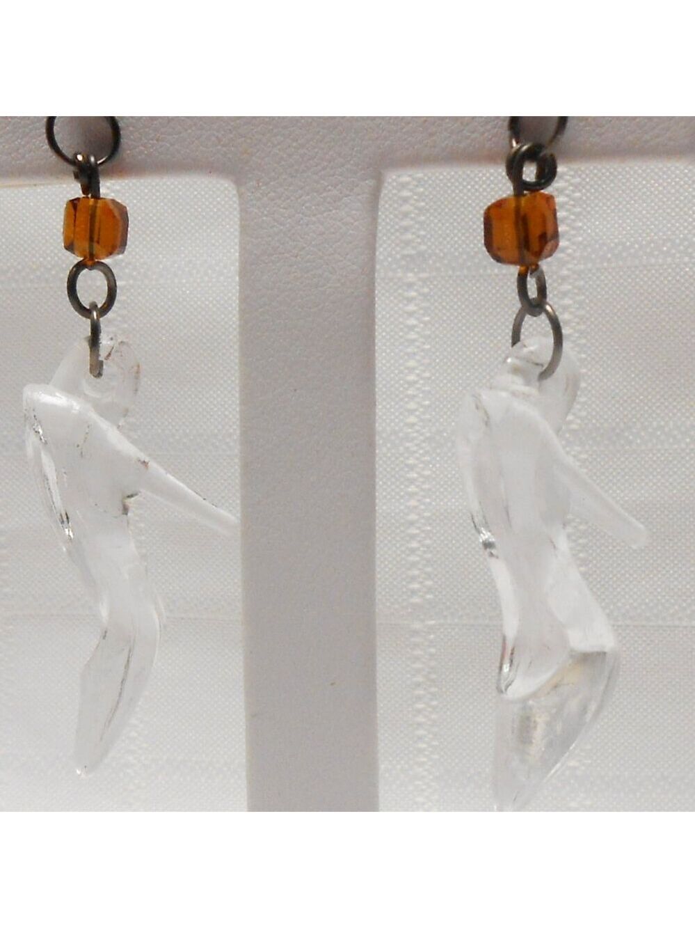 No 147 Handmade earrings with 1 1/2 inches acrylic shoes charms